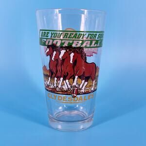 90s Budweiser Are You Ready For Some Football Clydesdale pint glass vintage